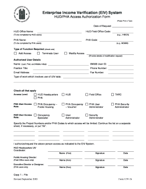 Home inspection form hud 92564 cn pdf - 9-05Rev EIV HUD-PHA only ACCESS AUTH FORM.doc - hud