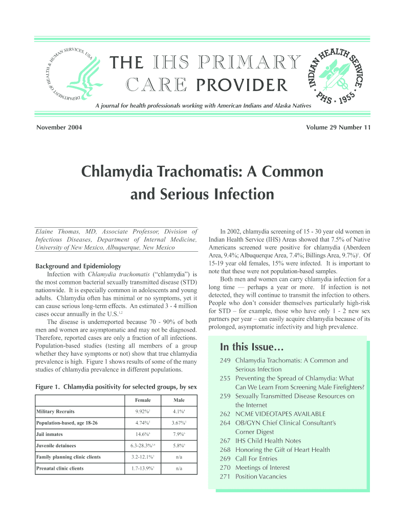 Fillable Online ihs THE IHS PRIMARY CARE PROVIDER A journal for health