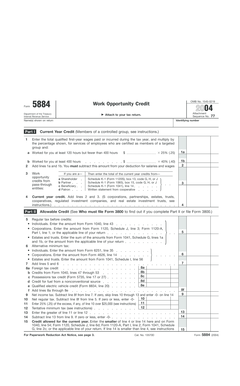 IRS Form 5884 Work Opportunity Credit