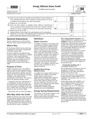 Form 8908 Energy Efficient Home Credit