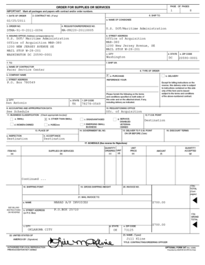 US Federal Purchase Order Template