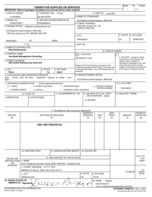 US Federal Order for Supplies or Services