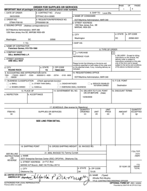 US Federal Order for Supplies or Services