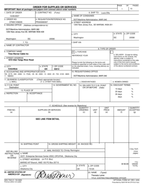 US Federal Purchase Order Form