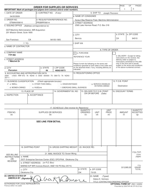 US Federal Order for Supplies or Services
