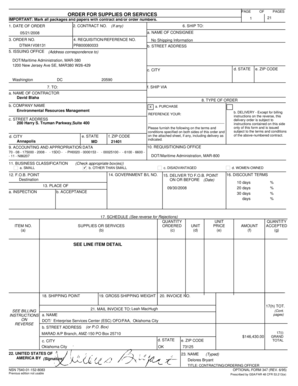 US Federal Purchase Order Form