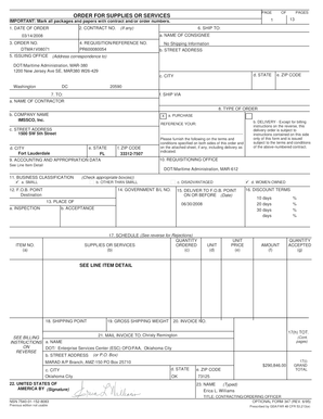 US Federal Purchase Order Form