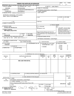 US Federal Order for Supplies or Services