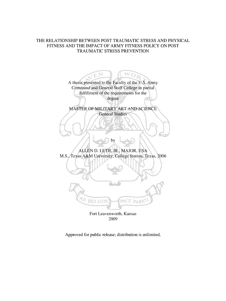 THE RELATIONSHIP BETWEEN POST TRAUMATIC STRESS AND PHYSICAL Preview on Page 1