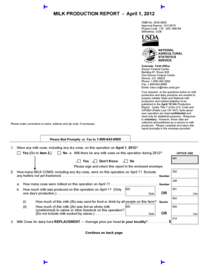 Milk Production Report