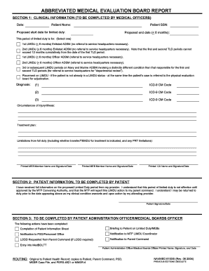 Medical Evaluation Board Report