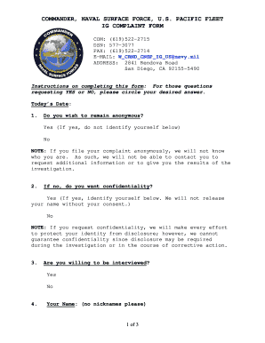 How to make a minutes of meeting - IG Complaint Form.pdf - US Navy - public navy