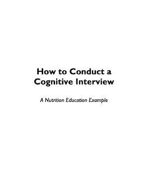 How to Conduct a Cognitive Interview: a Nutrition Education Example - au af