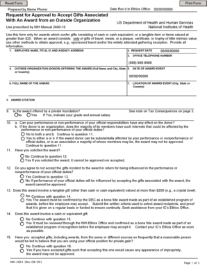 NIH Award Gift Approval Form
