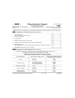 IRS Form 9452 Filing Assistance Program
