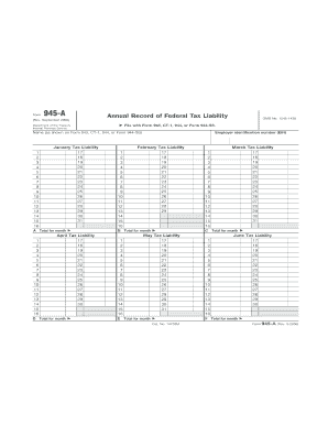 Form 945-A Annual Record of Federal Tax Liability