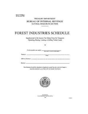 Form T (Timber) - Forest Industries Schedule