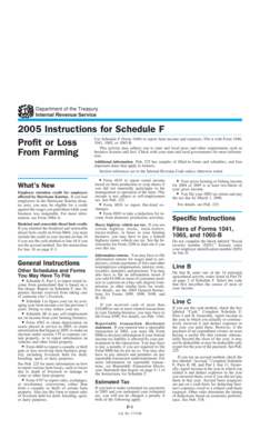 2005 Instructions for Schedule F