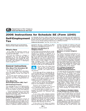 2006 Instructions for Schedule SE (Form 1040)