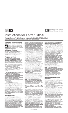 2003 Form 1042-S Instructions