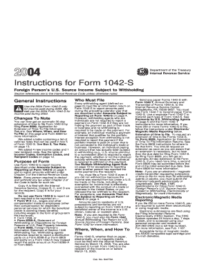 Form 1042-S Instructions
