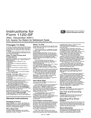 Form 1120-SF Instructions