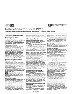IRS Form 2210 Instructions