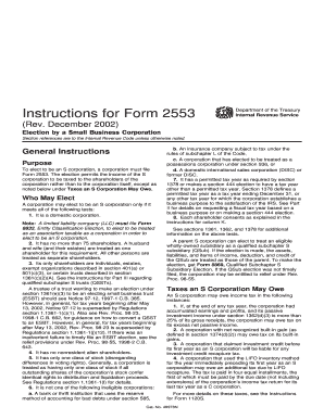 Form 2553 Instructions
