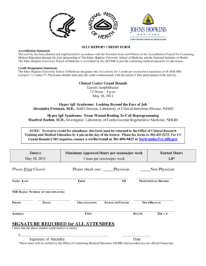 Self-Report Credit Form