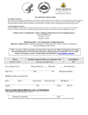 Self-Report Credit Form