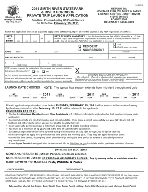 Smith River State Park Private Trip Launch Application
