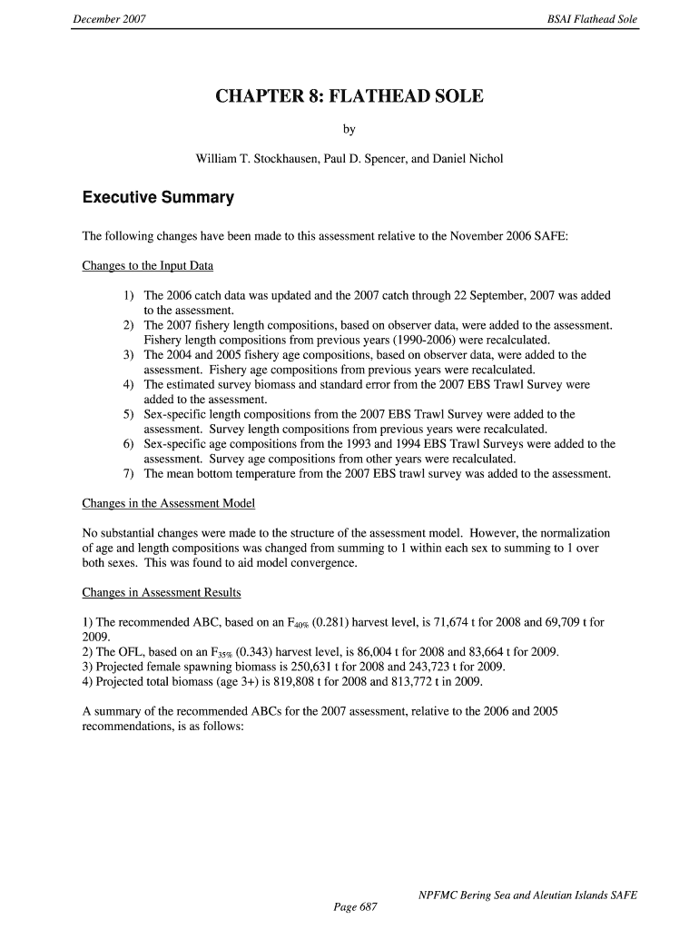 CHAPTER 8 FLATHEAD SOLE - afsc noaa Preview on Page 1