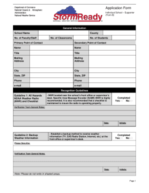 NOAA Weather Radio School Supporter Application