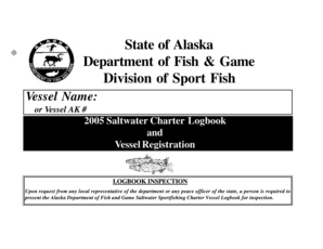Alaska Saltwater Sport Fish Charter Logbook