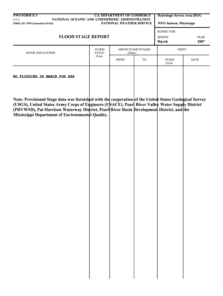 FLOOD STAGE REPORT - srh noaa Preview on Page 1