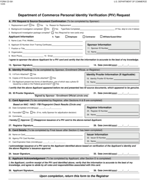 US Department of Commerce PIV Request Form