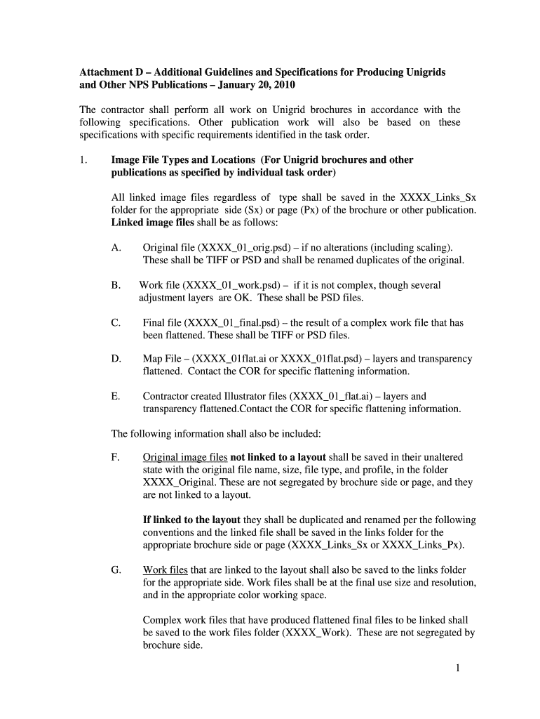 Attachment D Additional Guidelines and Specifications for Producing Unigrids Preview on Page 1