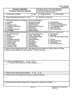 Volunteer Application Form 301