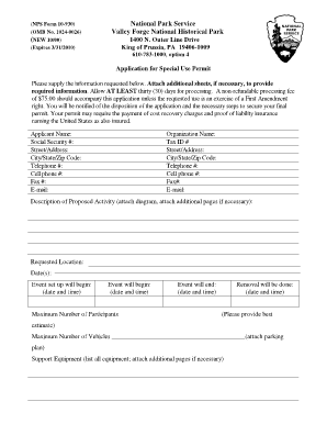 National Park Service Special Use Permit Application