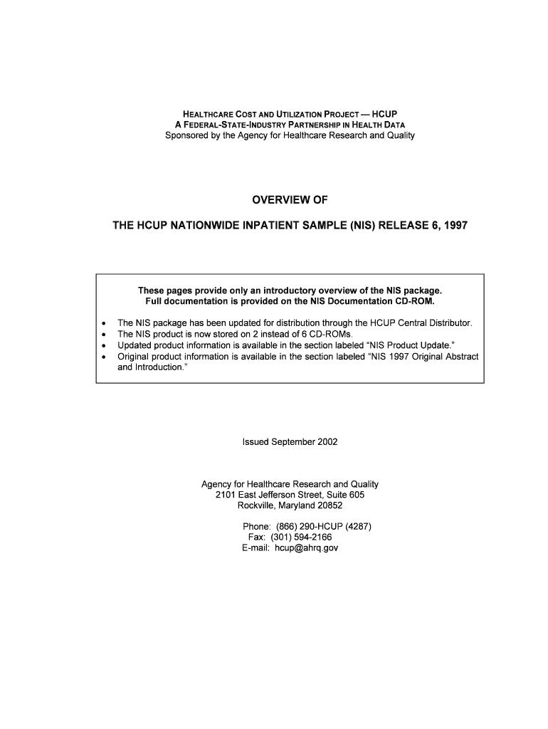 CentralDistributorNIS88-97binderV5 doc - hcup-us ahrq Preview on Page 1