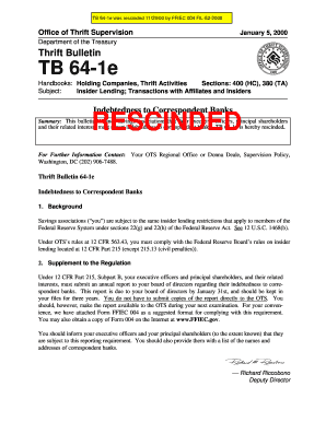 Thrift Bulletin 64-1e