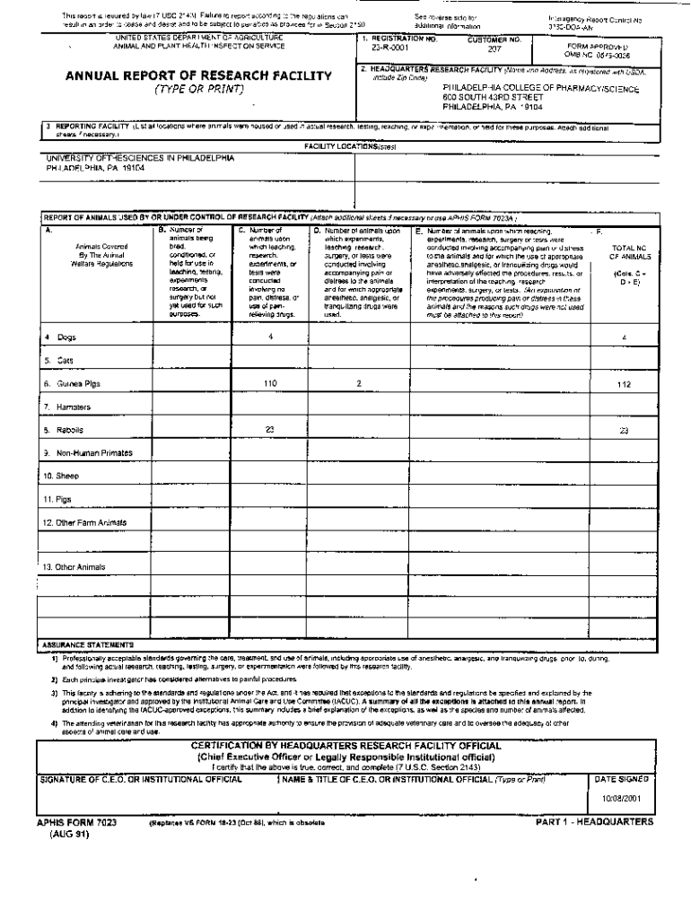 I ANNUAL REPORT OF RESEARCH FACILITY (WE OR PRINT) r purposes Preview on Page 1