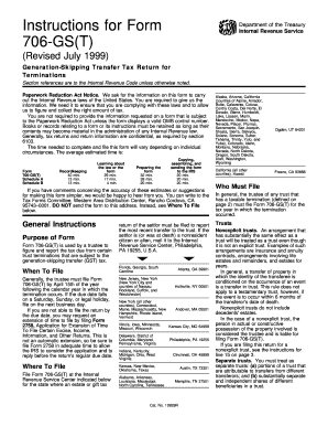 Form 706-GS(T) Generation-Skipping Transfer Tax Return