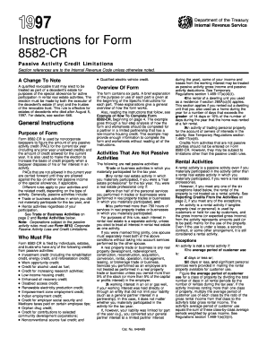 IRS Form 8582-CR Instructions