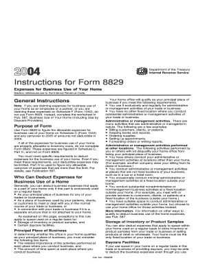 IRS Form 8829 Instructions