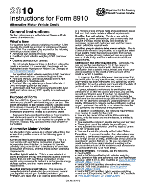 Instructions for Form 8910