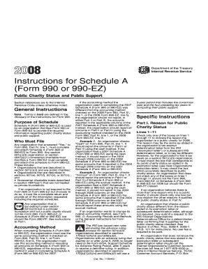 Instructions for Schedule A (Form 990 or 990-EZ)