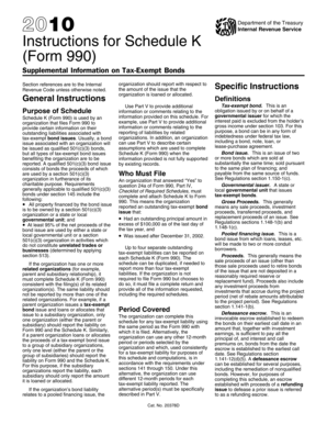 Instructions for Schedule K (Form 990)