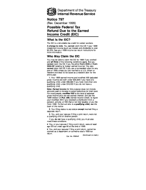 IRS Notice 797 Earned Income Credit