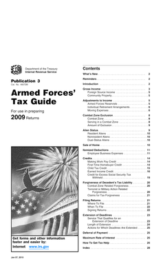 IRS Publication 3 2009
